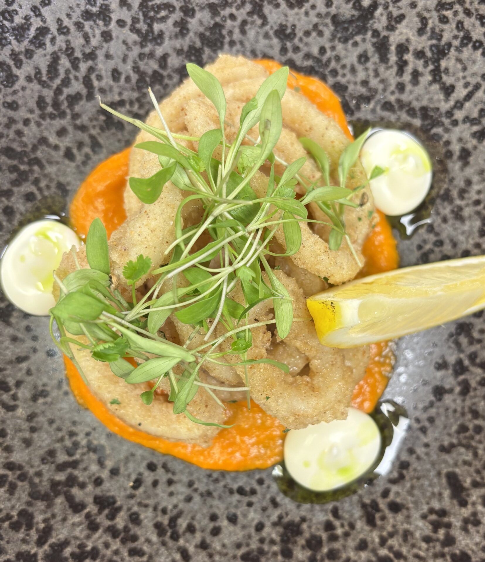 Close up of a plate of food served at the Danescourt Bistro, South Staffs Golf Club.